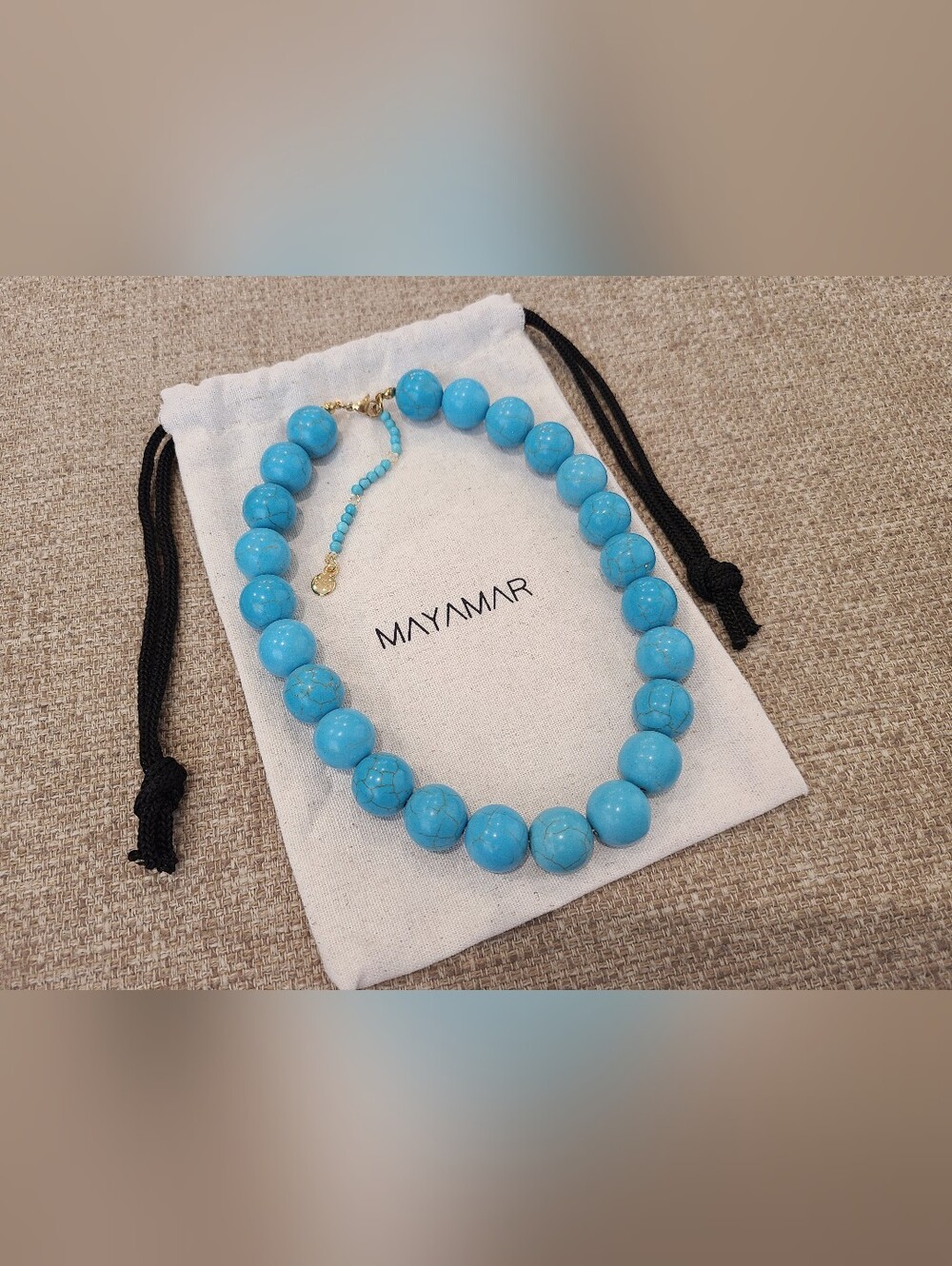 MAYAMAR Turquoise Chunky Beaded Necklace